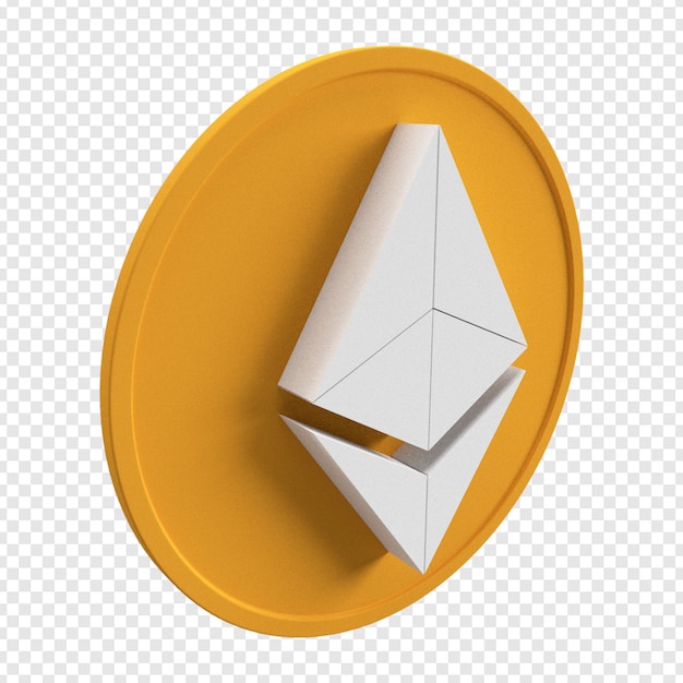 Logo Monety Etherium Kryptowaluta Wysokiej Rozdzielczości Renderowanie 3d Przezroczyste