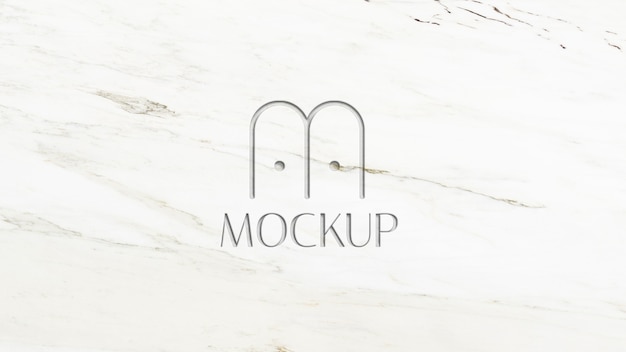 Logo na modeli marmurowej ściany