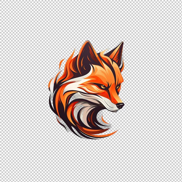 PSD logo naklejki fox izolowane tło