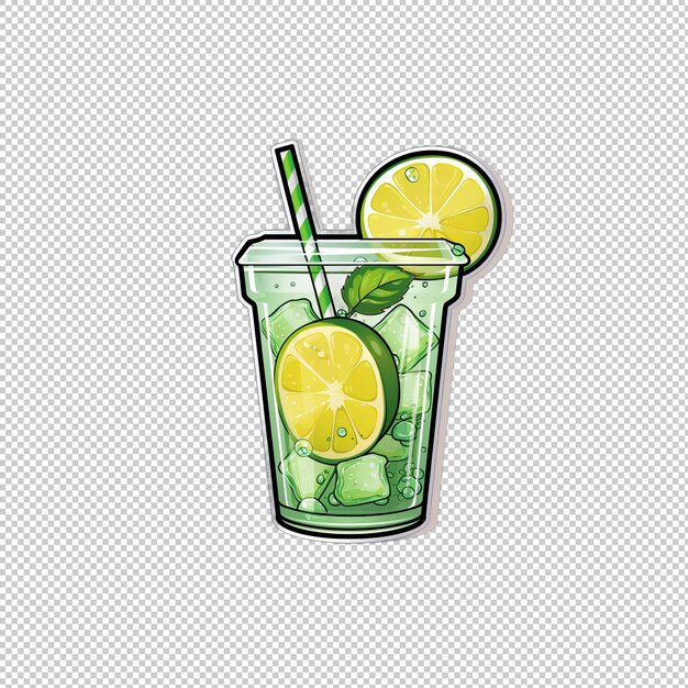 PSD logo naklejki lemon lime soda izolowane tło