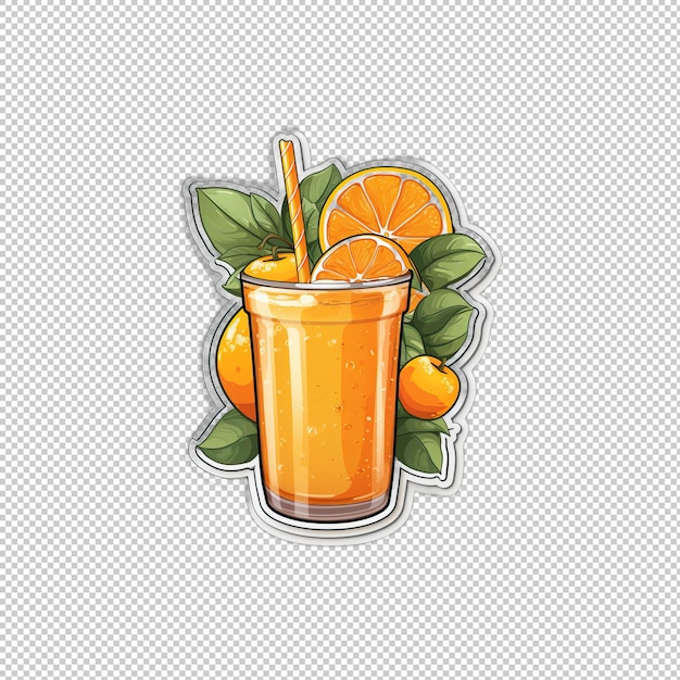 PSD logo naklejki tangerine juice izolowane tło