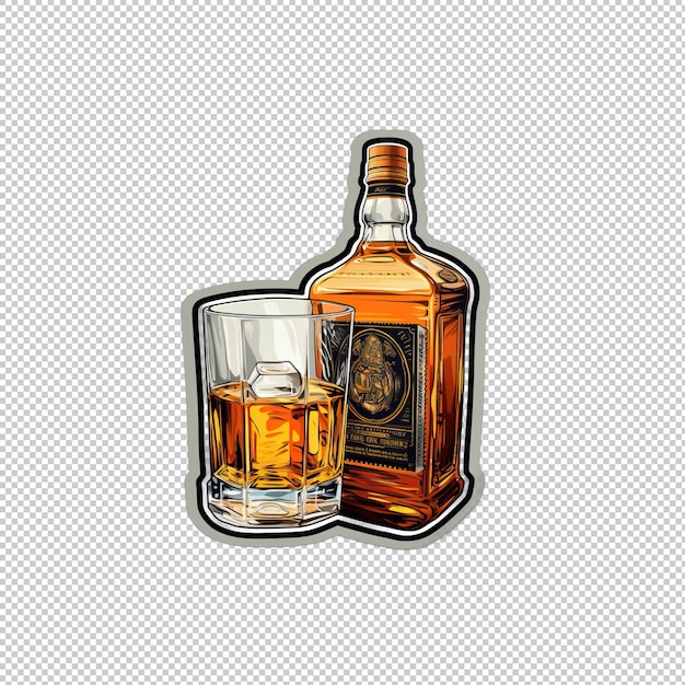 PSD logo naklejki whiskey izolowana izola tła