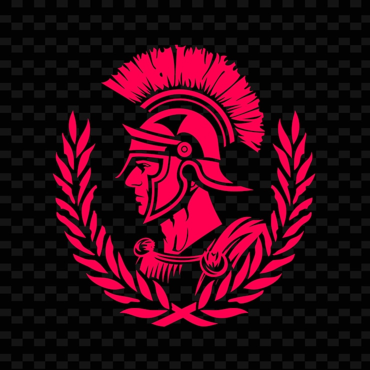 PSD logo odznaki centurionu rzymskiego z wieńcem laurelowym i spqr dla d creative tribal vector designs