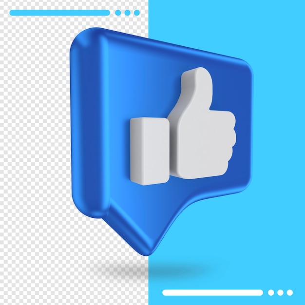 logo of facebook like in 3d rendering