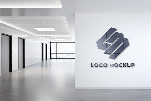 Logo sulla parete dell'ufficio mockup