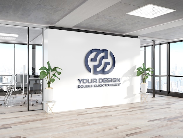 logo on office wall mockup