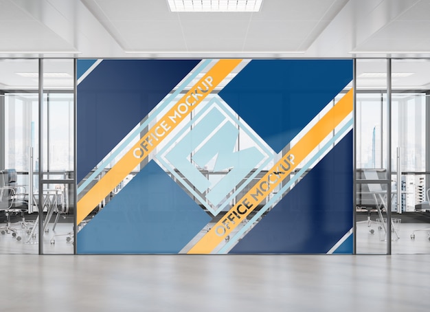 Logo on office window mockup