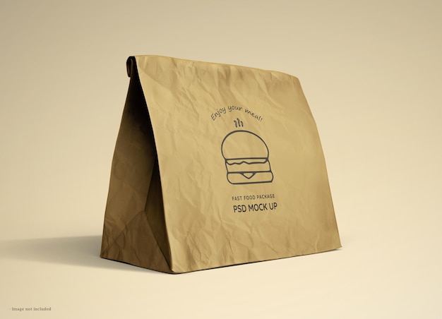Логотип на макете упаковки фаст-фуда