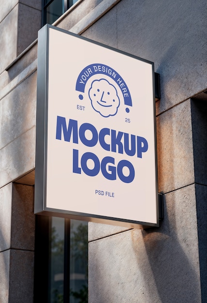 logo on shop sign mockup design