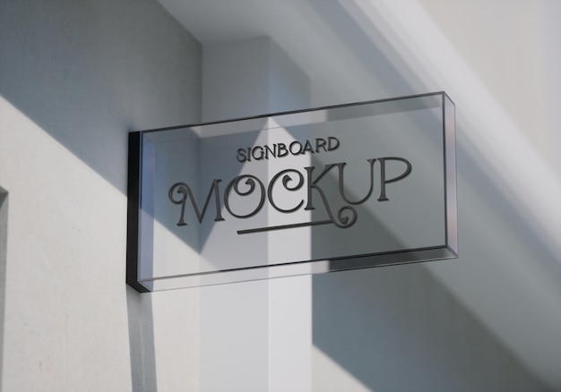 PSD logo op bord mockup-ontwerp