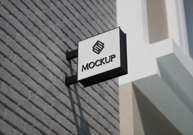 Logo op bord mockup-ontwerp