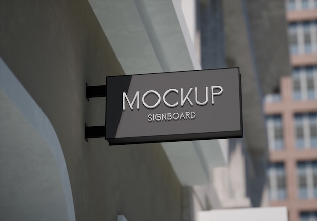 Logo op bord mockup-ontwerp