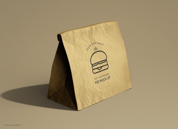 Logo op fast food-pakket realistisch mockup