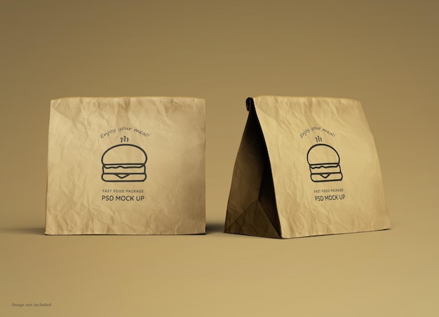 Logo op Fast Food-pakket Realistisch Mockup