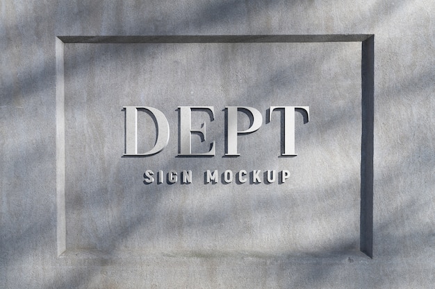 Logo op mockup-ontwerp voor betonnen muren
