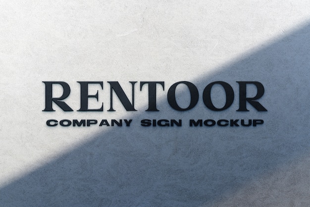 Logo op mockup-ontwerp voor betonnen muren