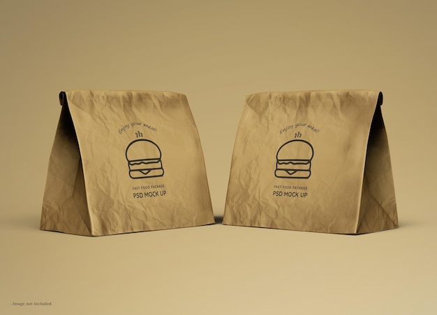 Logo op mockup voor fastfoodpakketten