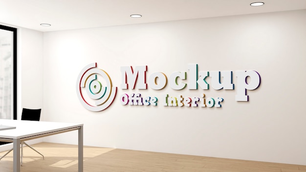 Logo op muurmodel binnenshuis