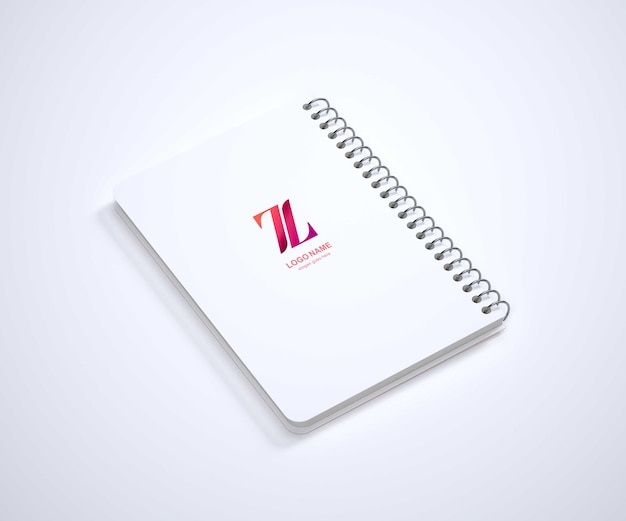 Logo op witboek mockup