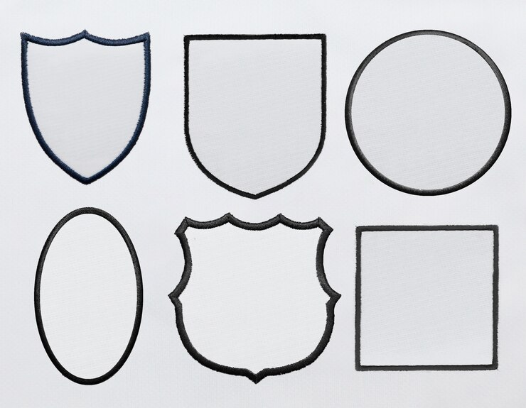 PSD psdファイルの白いファブリックの背景にロゴのパッチ