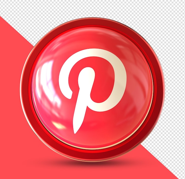 PSD logo pinterest media społecznościowe 3d