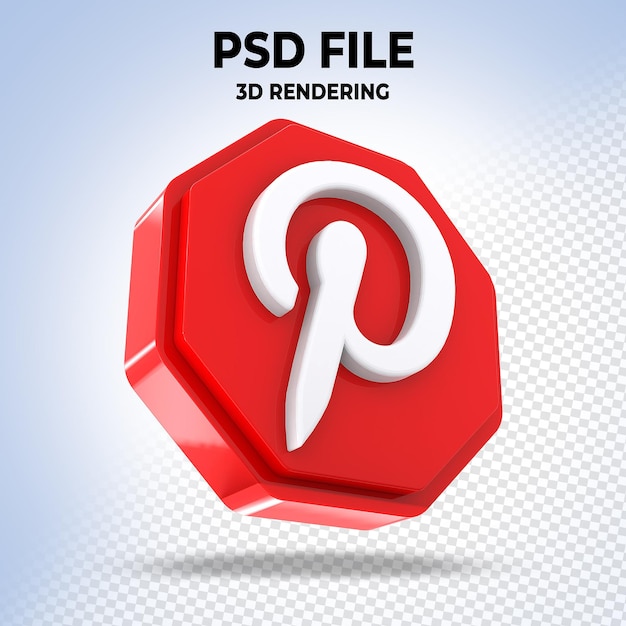 Logo Pinteresta W Stylu 3d