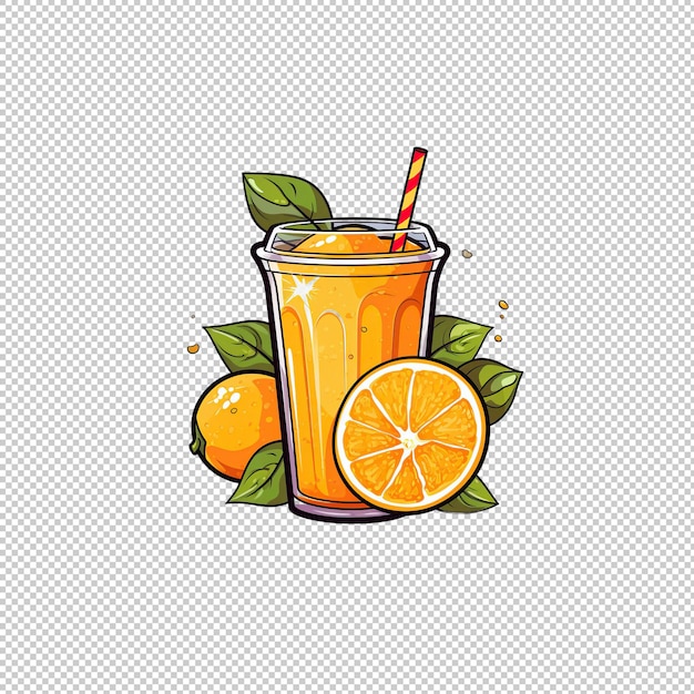 PSD logo płaskie sok mandarynowy izolowane tło