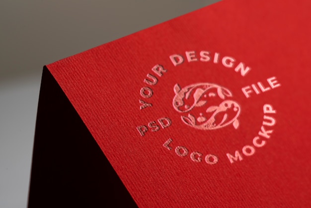 PSD logo presentation on paper texture mockup