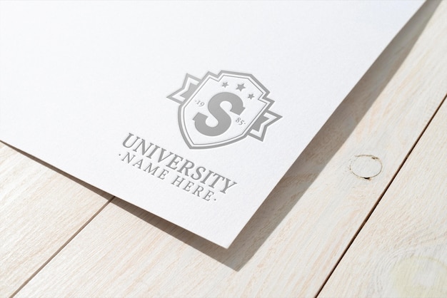 Logo presentation on paper texture