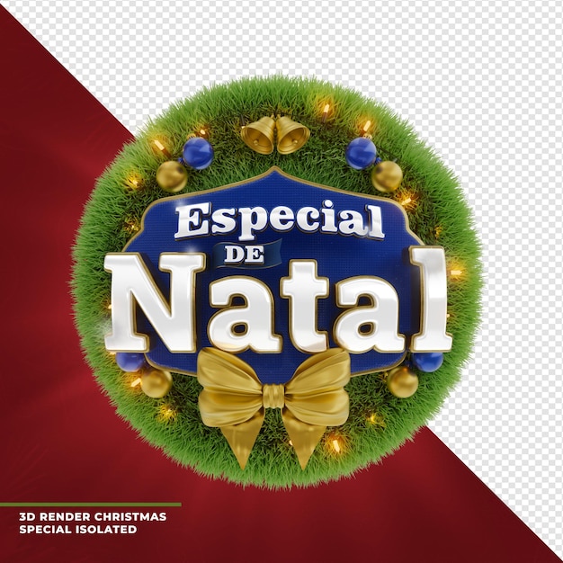 PSD il logo rende il rendering 3d speciale di natale