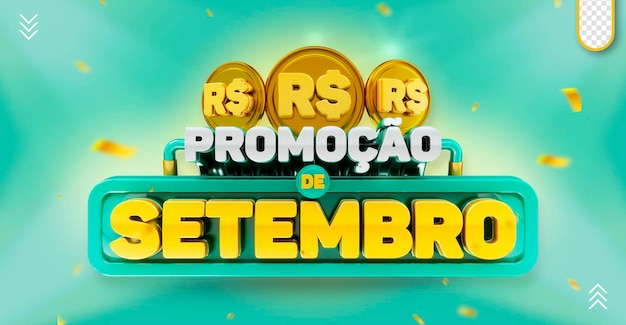 Logo Renderowania 3d Promocja Miesiąca Ofert Supermarketów W Mediach Społecznościowych W Brazylii