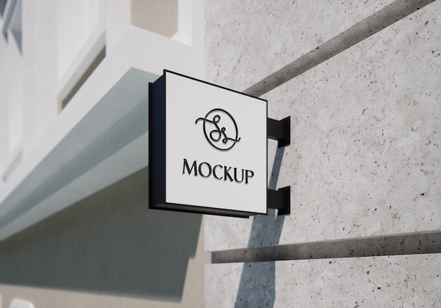 logo on sign mockup design
