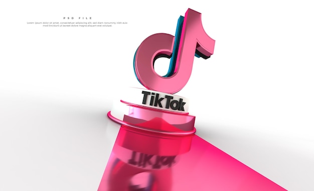 PSD logo sklepu tiktok 3d