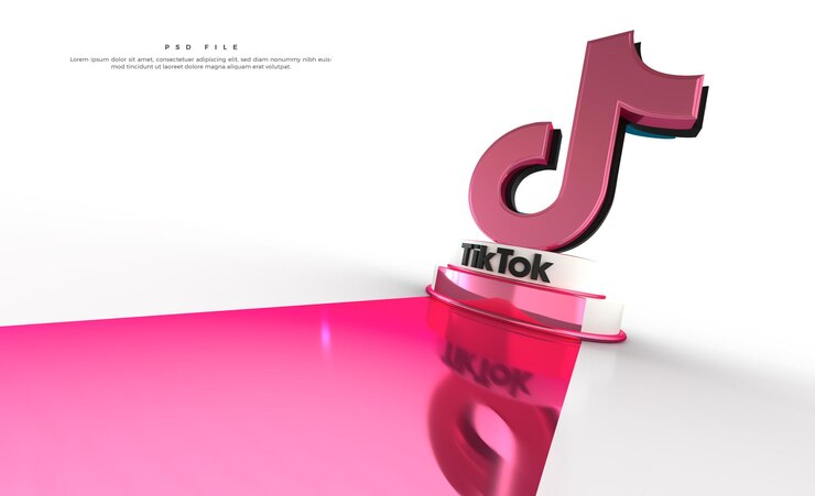 PSD logo sklepu tiktok 3d