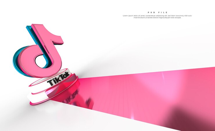 PSD logo sklepu tiktok 3d