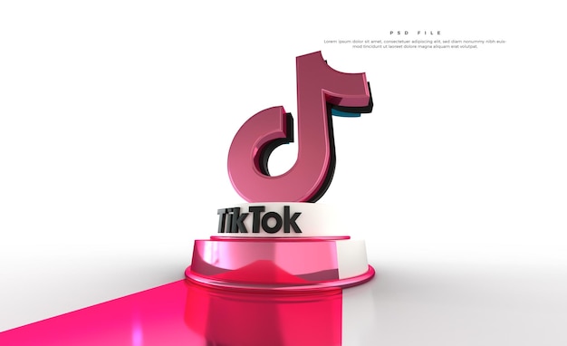 PSD logo sklepu tiktok 3d