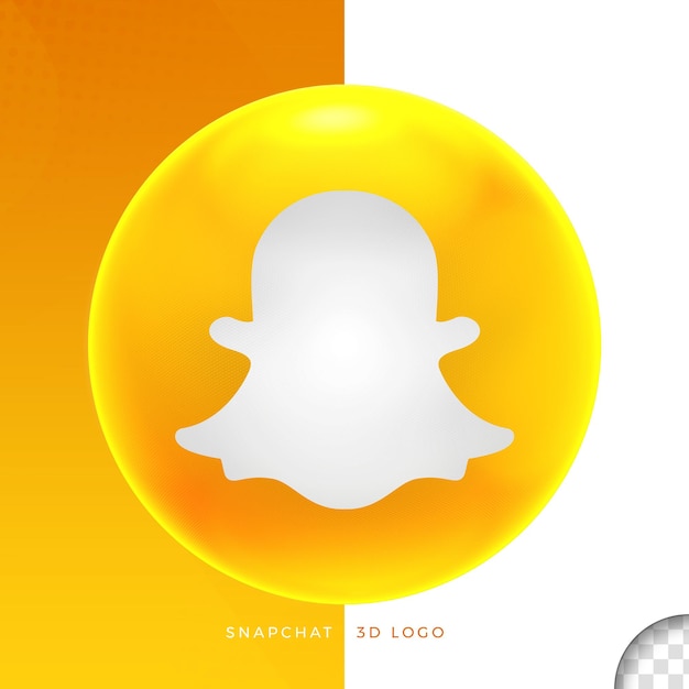 PSD logo snapchat on ellipse 3d design