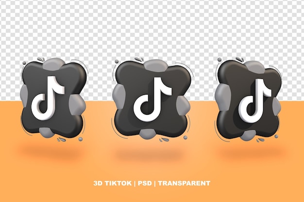 Logo sociale media tiktok 3d