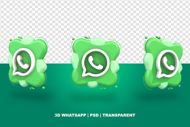 Logo sociale media whatsapp 3d