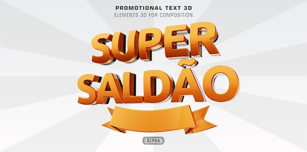 Logo Super Saldao 3d Do Kompozycji