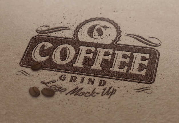 PSD modello di logo o testo mockup - cofffee