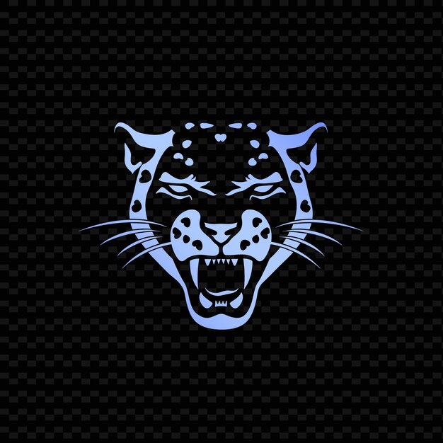 PSD un logo per una tigre con uno sfondo blu