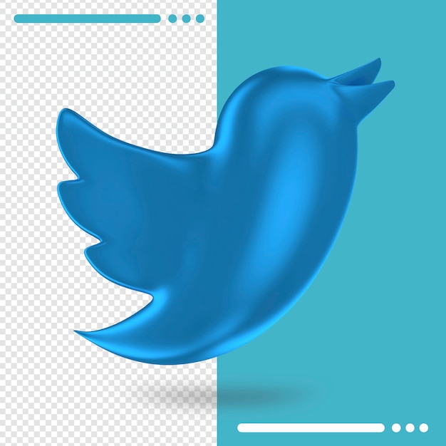 Logo di twitter nel rendering 3d