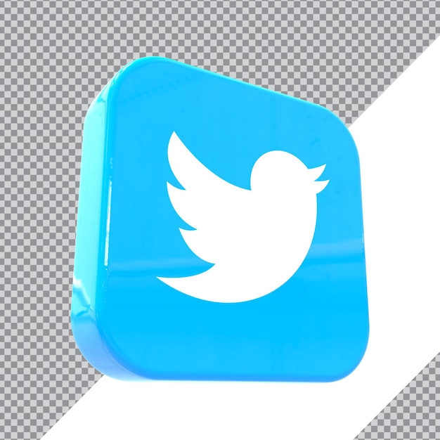 Logo twitter icon 3d render