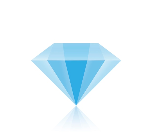 Logo van de diamant Blauw diamant symbool Transparante achtergrond