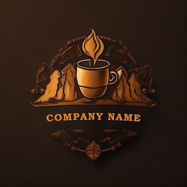 Logo van de koffieshop nieuwe startende onderneming