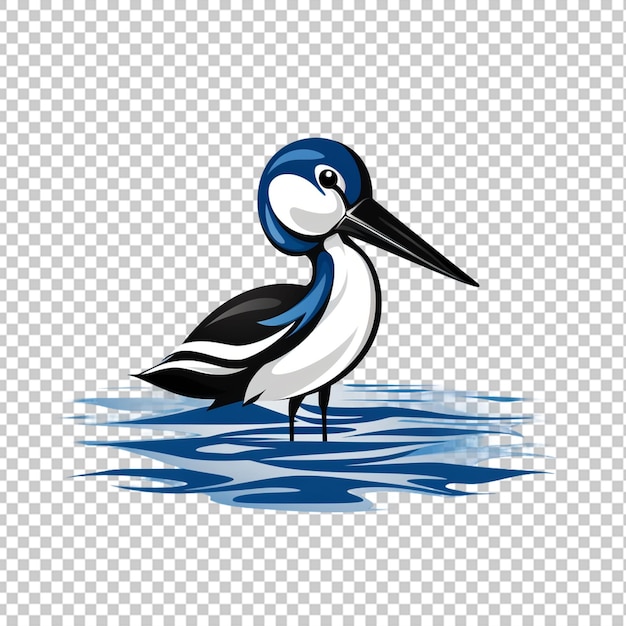 PSD logo van de mascotte van avocet