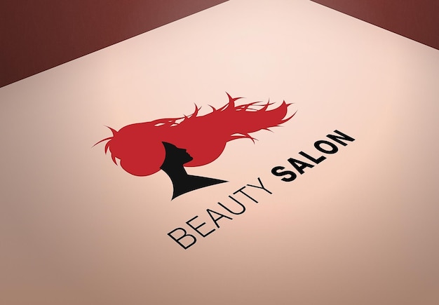 Logo van de schoonheidssalon mockup template