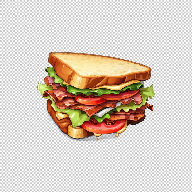 PSD logo van de sticker blt sandwich geïsoleerde achtergrond