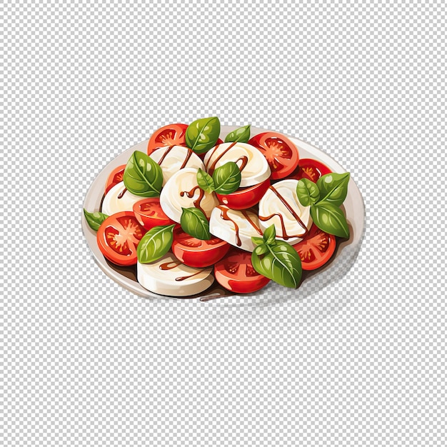 Logo van de sticker caprese salad geïsoleerde achtergrond